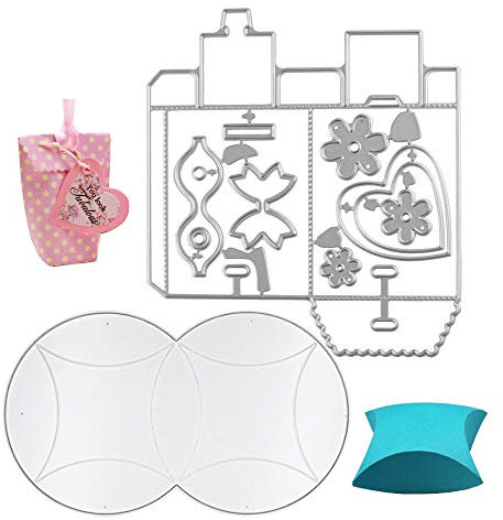 VINFUTUR 2Stk Stanzschablone Süßigkeitenbox Prägeschablonen Kuchenbox Stanzmaschine Stanzformen für DIY Selbstgemacht Weihnachten Hochzeit Geburtstag Klein Kuchen Torte Geschenkbox Cutting Dies