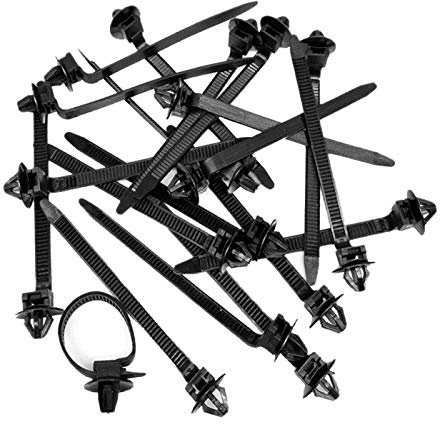 BESTEU 50 Stücke Nylon Kabelbinder Feste Befestigungen Clips Auto Kabelbefestigung Reißverschluss für Alle Autos