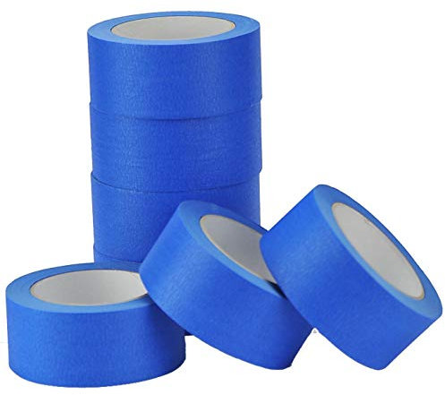 Blue Painters Clean Peel Masking Tape 50mm x 50M UV-Resistant Long Lasting for Indoor/Outdoor - (6 Rolls)
