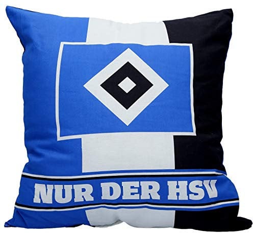 HSV Kissen 38x38cm, schwarz-weiß-blau