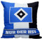 HSV Kissen 38x38cm, schwarz-weiß-blau