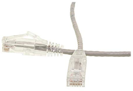 CableWholesale Cat6 Slim Ethernet Patch Cable, 28AWG, ETL Approved, RJ45 Gold Plated Connector Snagless/No Boot Shielded Twisted Pair (UTP), Internet Network Patch Cable, Gray, 14 Feet