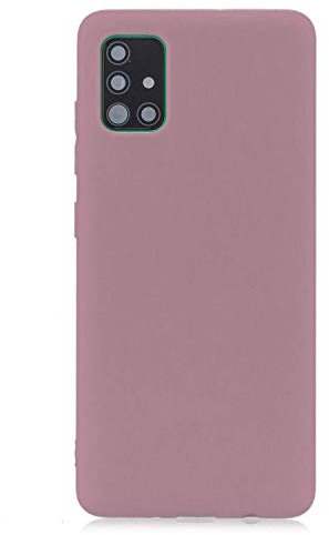 cuzz Samsung Galaxy A51 Hülle Case+{1 x Panzerglas Schutzfolie} Silikon Schutzhülle Handyhülle,Outdoor Stoßfest Schutzhülle Schmaler Telefonschutz,Staub und Scratch-Stoßfest-Dunkelrosa