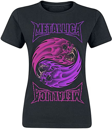 Metallica Yin Yang Frauen T-Shirt schwarz L 100% Baumwolle Band-Merch, Bands