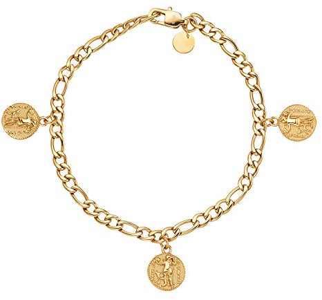 NOELANI Armband Edelstahl Damen Armschmuck, 18 cm, Gold, Münze, Kommt in Schmuck Geschenk Box, 2030650