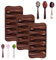 Bamutu Spoon Shape Molds 3 PCS-6 Cavity Chocolate Candy Gummy Molds Food Grade Chocolate Ice Jelly Silicone Mold Homemade Cupcake Candy Bake Ware Baking Tools