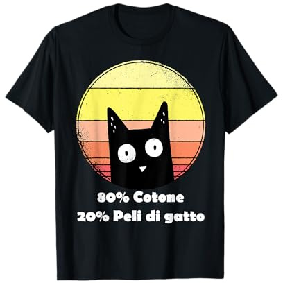 80% cotone 20% pelo di gatto gatto mamma gatti regalo retro Maglietta