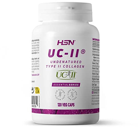 HSN UC-II® 40mg Colágeno Tipo II No Desnaturalizado | 120 Cápsulas Vegetales | Cartílago Natural de Pollo | Vitaminas (D3 K2 C) y Minerales (Manganeso Cobre) | No-GMO, Sin Gluten
