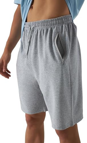 Smith & Solo Sporthose Herren Kurz - Kurze Hosen Herren, Laufshorts Männer Sommer Baumwolle Jogginghose Fitnesshose Sport Sportshorts Bermuda Shorts Hose Trainingshose Tennis (M, Grau)