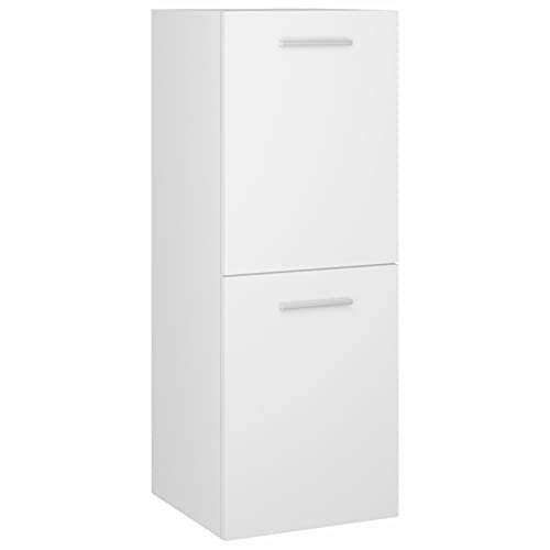 Tidyard Armario de Cuarto de Baño Mueble de Almacenaje Armario Baño Pared Armario Almacenaje de BañoAglomerado Blanco 30x30x80 cm