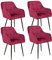 Perfur Casa® Esszimmerstühle 4er Set-Samt Rosa: Esszimmer Set - Stuhl für Ihren Esstisch auch Stühlen Eessel Stühle mit Ihres Esszimmer