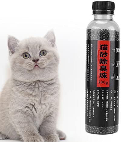 Katzenstreu Deodorant Perlen, Haustier Katzenstreu Desodorierende Perlen Abgefüllte Duftfreie Geruchsdesodorierungsmittel für die Tägliche Katzenpflege (300g)