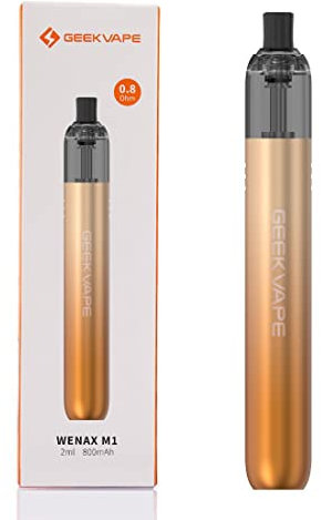 Geekvape WENAX M1 Pod Kit | 14-16W WENAX M1 0.8Ω Kit 2ml Pod Cartuccia Costruito in 800mAh Batteria Vape Pen adatta Wenax M1 Cartuccia automatico Senza liquido senza nicotina