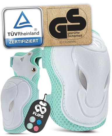 99FLIPS Protecciones Patines Niño - Protecciones Patines Niña, Rodilleras Niño - Rodilleras Patinaje Niña, Rodilleras Patines Niña - Coderas y Rodilleras Niño - BMX, Skateboard - Grind XS Azul Claro