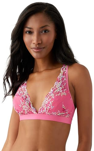Wacoal Women's Embrace Lace Wire Free Soft-Cup Bralette Bra, Hot Pink/Multi, 36