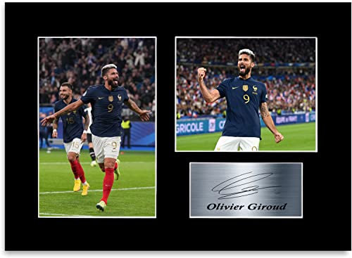 Generic - Photo imprimée Olivier Giroud avec autographe de joueur de football de France - Art mural - impression - Pour décorer des espaces ou des salons sur le thème du sport - Salle de séjour