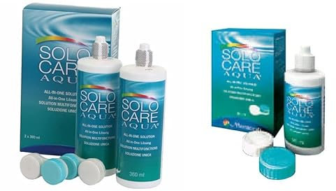 Menicon Solo Care Aqua Care Solution for Soft Contact Lenses System Pack 2 x 360 ml and 90ml Starter KIT