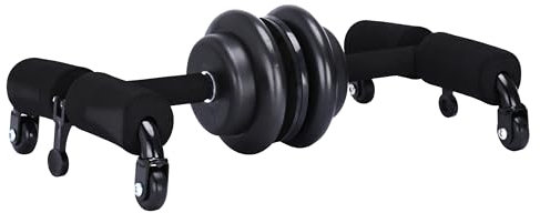 PowrX Rollenrad für Core Trainer - Wheel Sit Rolle Abdominalübungsmaschine, Bauchtrainerrolle für effektives Training der Bauchmuskeln - Fitnessgeräte für zuhause aus Metall - Schwarz