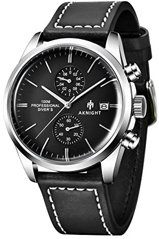BENYAR herrenuhr Braun Leder Strap Chronograph Quarz Uhr Männer Datum Kalender Wasserdicht Armbanduhr Herren Sport mit Blau/Schwarz Zifferblatt Elegantes Geschenk