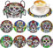 WOWDECOR Diamond Painting Untersetzer mit Halter 8 Stück, DIY HalloweenTischuntersetzer Glasuntersetzer 5D Diamant Painting Coaster für Gläser Tassen Auto Mosaik (Halloween)