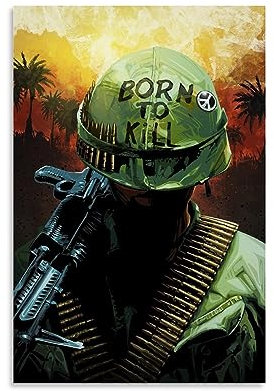 UMCHU Full Metal Jacket Movie Poster Dekorative Malerei Leinwand Wandkunst Wohnzimmer Poster Schlafzimmer Malerei,Wandkunst Bilddruck Moderne Familienzimmer Dekor 08x12inch(20x30cm)