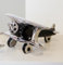 Casablanca Design Skulptur Flugzeug Doppeldecker schwarz Silber 20 cm lang Keramik Wohnzimmer Skulpturen Deko Modern