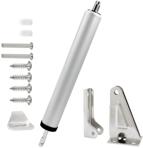 Unlorspy Storm Ferme-porte pneumatique réglable et robuste pour portes moustiquaires de 15 à 35 kg et portes de sécurité (argenté)