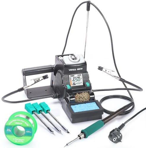 YIHUA 982-III Kit di Stazione di Saldatura di Precisione C245-Compatibile con 3 Punte per Saldatore C245 Filo per Saldatura Senza Piombo Modalità di Riposo Standby Automatico Spazi per Cambio Punte