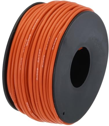 QUARKZMAN 20AWG Kabel Elektrischer Draht 0,52 mm² Verzinntes Kupferkabel 30 Meter, Stromkabel Hohe Temperatur Leitung Erdkabel Litzenkabel Elektro Klingeldraht für Kfz Kabelkanal, Orange