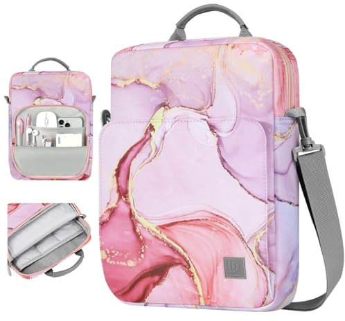 Dadanism 9-11 Zoll Tablet Tasche mit Schultergurt & Griff für iPad Pro 11, iPad Air 11, iPad (A16) 11, iPad 10. Gen 10,9, iPad 9/8/7. Gen 10,2, iPad Air 5/4,Galaxy Tab A9+ 11 Tab M11,Trübes Rosa