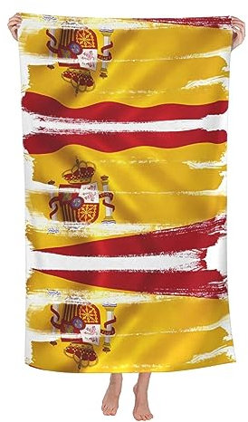 Toalla de playa estampada con la bandera de España, toalla de baño de microfibra, toalla de natación grande para mujeres, niños y hombres, 52 x 32 pulgadas