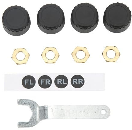 Reifendrucksensor Bluetooth 5.0, 4 Externe Sensoren | Reifendrucküberwachung, Echtzeitdaten, Temperatur und Druck, Android IOS, IP67 Wasserdicht, Sensoren, Auto