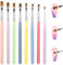 8pcs Gel Nail Brushes - Oval & Flat Gel Nail Brushes, Acrylic Tips Builder & Art Tips Brush, Home & Salon Use