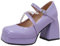 XINXINIO Mary Jane Scarpe da donna con tacco Grosso décolleté con perline, Lilla, 37 EU