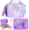 JYPS 2PCS Fiambrera Set para Niños, Bolsa Termica Porta Alimentos para Infantil, Loncheras Para Niños, Bento Box Niñas para Almuerzo o Merienda, Bolsa Almuerzo para Escuela, Sin BPA (Morado C)
