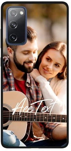 Personalisierte Handyhülle für Samsung Galaxy S20 FE Hülle Personalisiert Foto Bild Digital individuelles Custom Logo Text Namen Schutzhülle Silikon Schwarz Ultradünn Case Umfassender Schutz