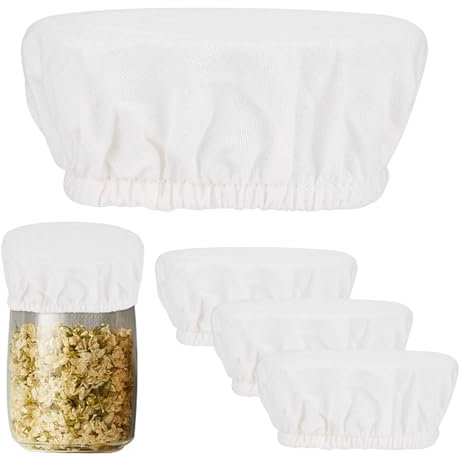4er-Pack Gärtank-Stoffdeckel, Hefe-Gärtank-Ersatz-Stoffdeckel, wiederverwendbarer Stretch-Stoffdeckel, Deckel für Bio-Lebensmittelschüssel, passend für 8–10 cm große Becheröffnung