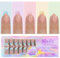 GZMAYUEN 150Pcs Faux Ongles Cercueil Court Couleurs Pastel, Ballerine Courts Français à Coller sur Ongles Artificiels Ongles Artificiels Courts