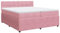 vidaXL Boxspringbett, Doppelbett mit Matratze Matratzenauflage, Bettgestell mit Lattenrost Kopfteil, Polsterbett Bett für Schlafzimmer, Rosa 200x200cm Samt