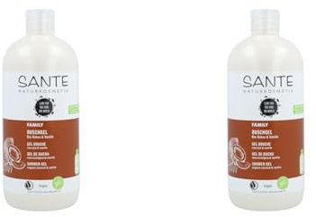 Sante Naturkosmetik - Bio-Kokos-Vanille-Duschgel, tropischer Duft, reinigt sanft und gründlich, vegan, Bio-Extrakte, 500 ml (Packung mit 2)