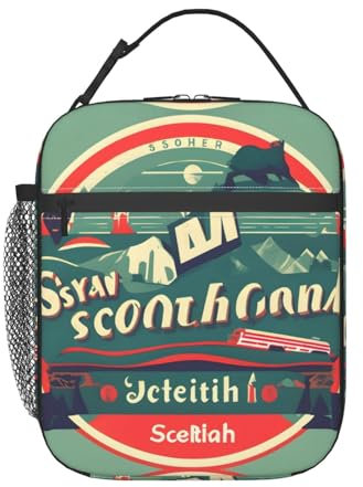 HJLUUFT Bolsa de almuerzo con diseño retro escocés, duradera y aislada, lonchera Bento para adultos y niños pequeños