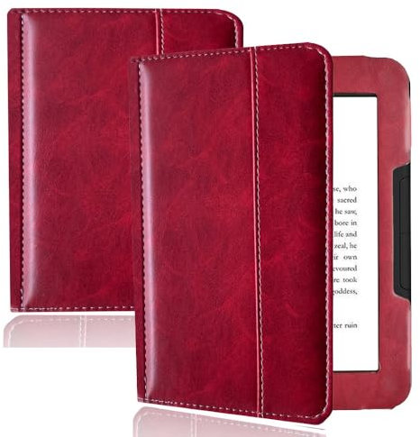 Étui léger en cuir synthétique pour liseuse électronique Nook GlowLight 4 (2021) / Nook GlowLight 4e (2022) 6 (rouge)