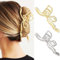 Reaky Haarklammern mit Schleife, goldfarben, Metall, große Haarklammern, Haarschmuck für Damen