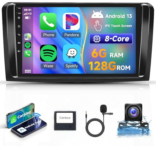 8 Core 6+128G Android Radio de Coche para Mercedes Benz ML GL W164 ML350 ML500 GL320 X164 ML280 GL350 9 Pulgadas Wireless Carplay Radio con Android Auto GPS WiFi Mirror Link Bluetooth FM/RDS/EQ/SWC