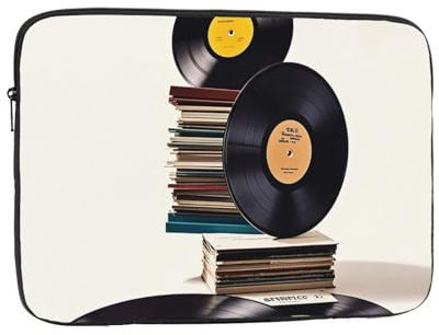 Laptop Sleeve Bag 15 Inch Waterproof Shock Resistant Notebook Carrying Case Lightweight Vinyl Records and Tapes Computer Skin Bag