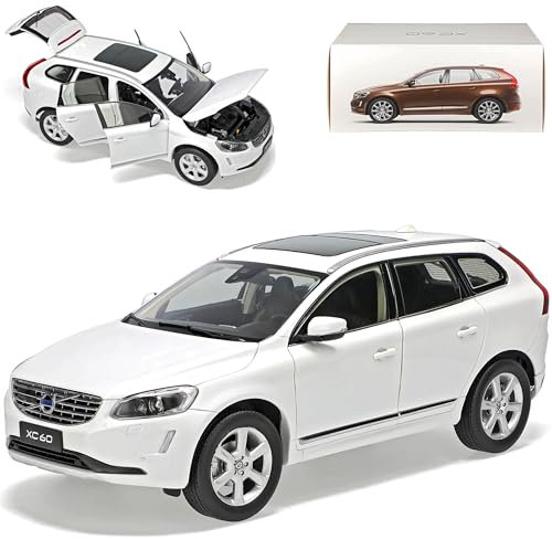 alles-meine.de GmbH Volvo XC60 SUV Kristall Weiss Ab Facelift 2013 1/18 Motor City Modell Auto mit individiuellem Wunschkennzeichen