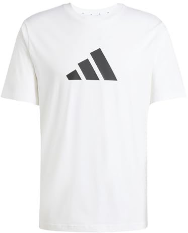adidas Men's Future Icons Three BAR Tee, White, M Short