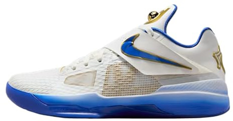 Nike Men's Zoom KD 4 Basketball Shoes, Summit White/Hyper Royal/Metallic Gold, 9 UK