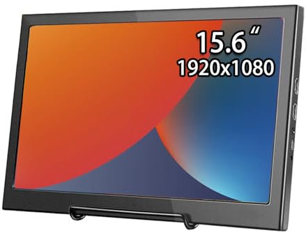 15.6 Inch Portable Monitor, Small External Monitor with Dual HDMI Interface Built-in Speakers for Raspberry pi PS4 Laptop PC Phone Mac,1920 * 1080,PC 16:9 Color Display Screen