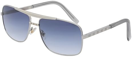 No Name Ltd Gold Frame Gradient Brown Sunglasses Mens, Double Bridge, Celeb Inspired, Lightweight Alloy Metal Frame, Lightly Tinted Dark to Light